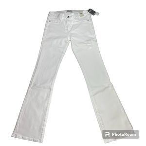 NWT Abercrombie & Fitch Harper Skinny Boot cut white jeans Size 25 Short